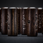 Here you see our Wenge hardwood barrels, laser engraved and meticulously finished by hand. Standard aluminum, brass, or stainless steel housings simply do not live up to the sonic performance standards we seek. Using hardwood we avoid the sonic coloration caused by metallic housings, resulting in a neutral sonic purity which allows the most relaxed and satisfying listening experience. We are sure you will agree.