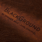 Laser engraved lettering atop the <b>BlackGround 8x Speaker Base</b> dual channel unit. This version provides conditioning for two channels of speaker signals (stereo).
