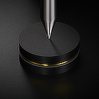 Giant Steps advanced equipment feet feature a small dimple in the center. This is ideal for positioning an equipment spike.